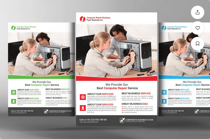 Computer Repair Service Flyer Template PSD