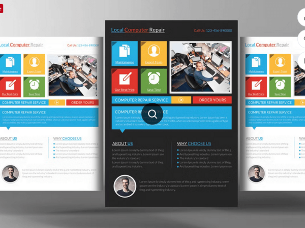 Computer Service Flyer Template PSD