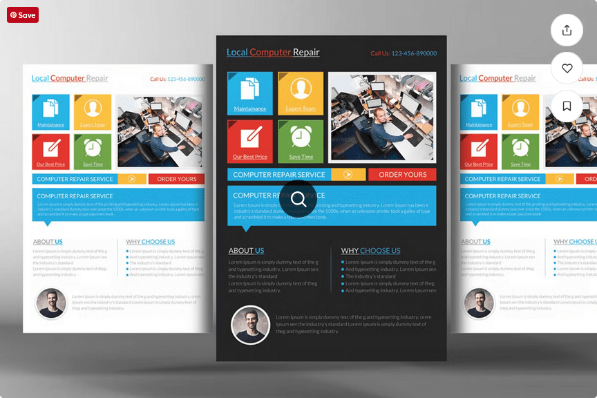 Computer Service Flyer Template PSD