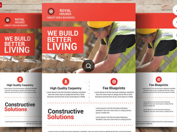 Construction Business Flyer Template PSD