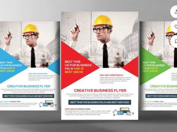 Construction Company Flyer Template PSD Design