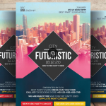 DJ Guest City Futurism Flyer PSD Template