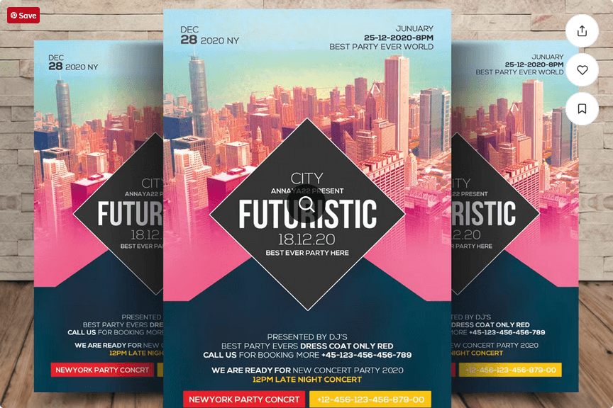 DJ Guest City Futurism Flyer PSD Template