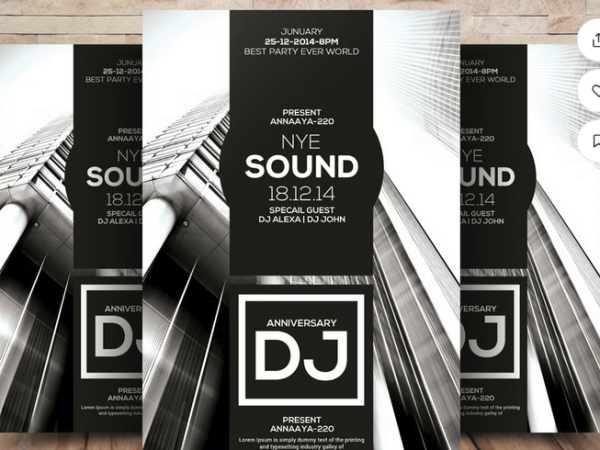 DJ Music Party Flyer PSD Template