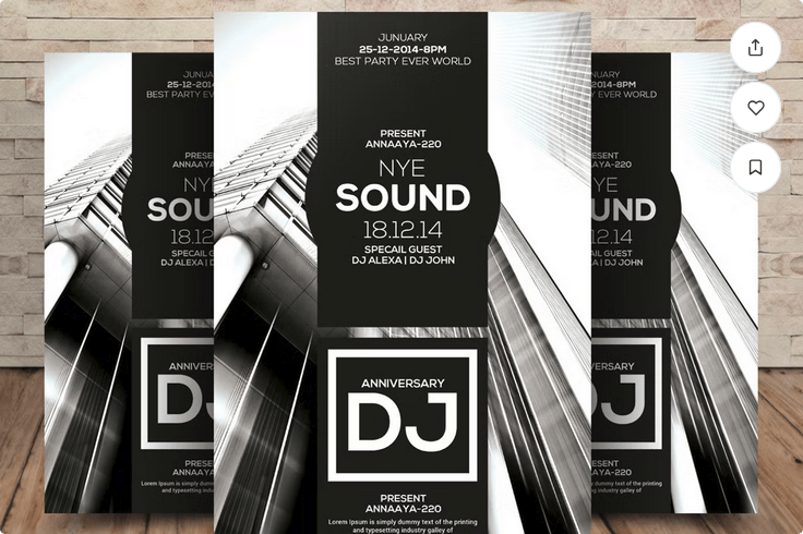 DJ Music Party Flyer PSD Template