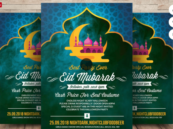 Eid Mubarak Greeting Card _ Flyer PSD Template