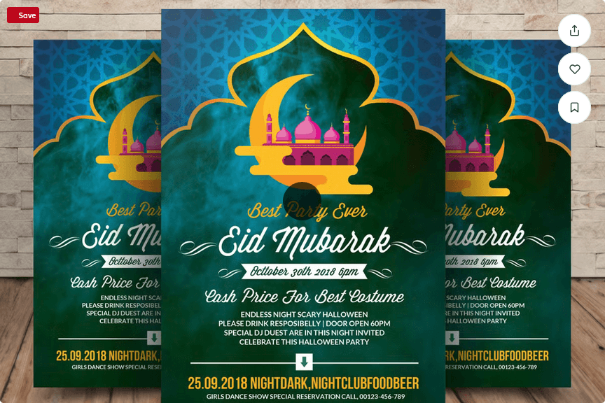 Eid Mubarak Greeting Card _ Flyer PSD Template
