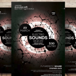 Electro Sound Party Music Flyer PSD Template