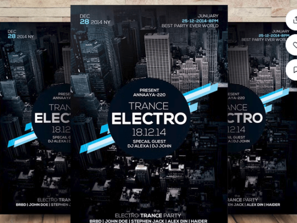 Electro Trance Music Flyer PSD Template