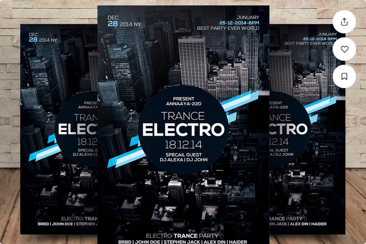 Electro Trance Music Flyer PSD Template