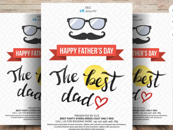 Fathers Day Best Dad Flyer Poster Template PSD