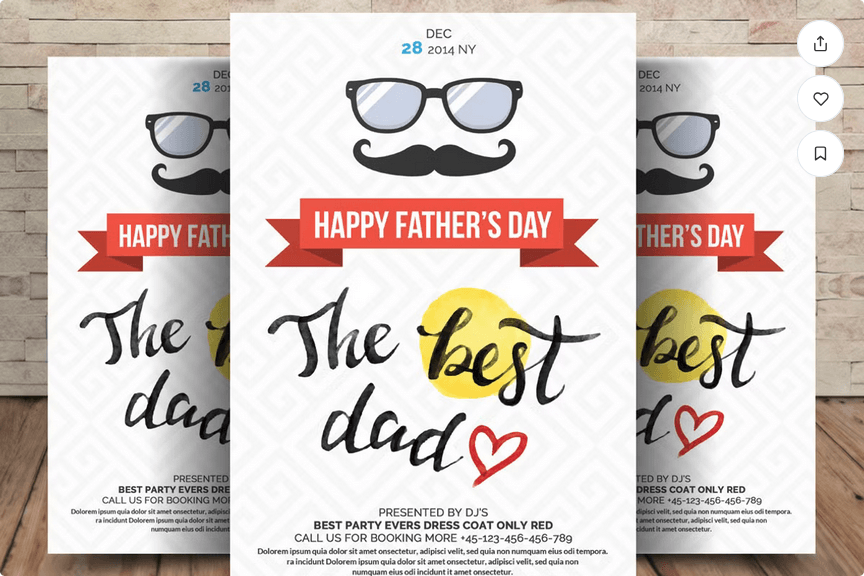 Fathers Day Best Dad Flyer Poster Template PSD