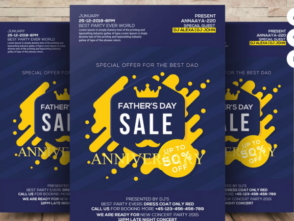 Fathers Day Sale Flyer Template PSD
