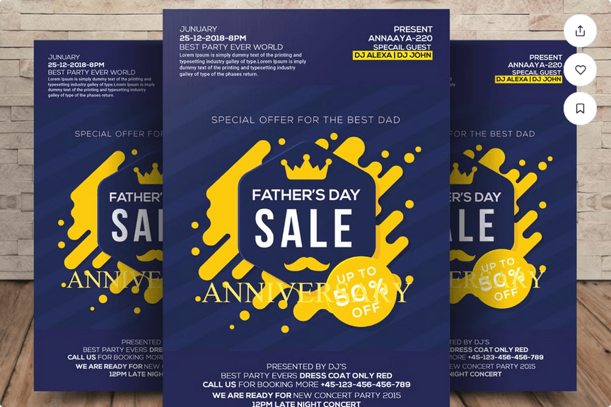 Fathers Day Sale Flyer Template PSD