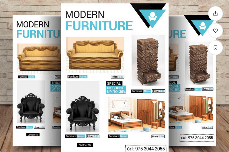 Furniture Products Flyer Template PSD