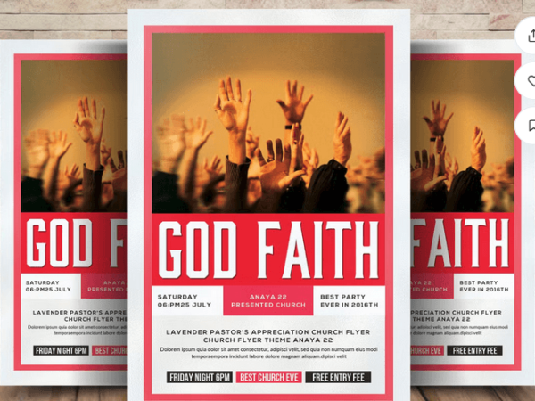 God Faith Church Flyer Template PSD