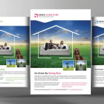 Green Living Flyer Template PSD