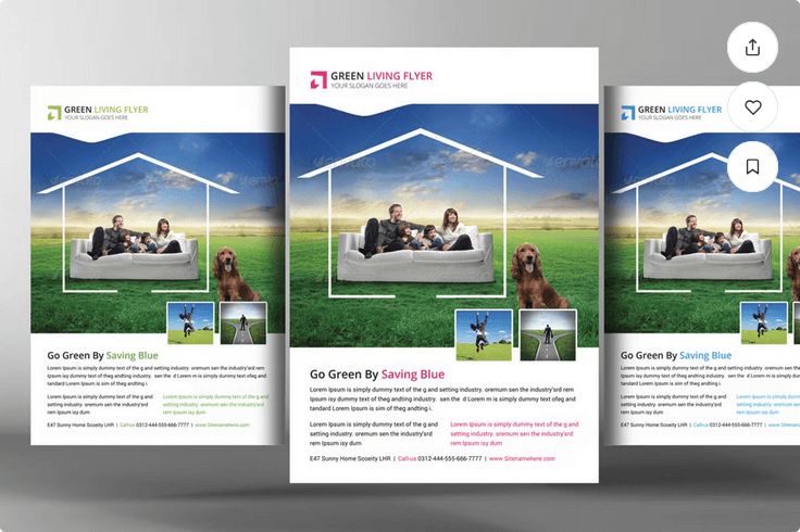 Green Living Flyer Template PSD