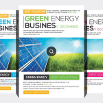 Green energy flyer template psd
