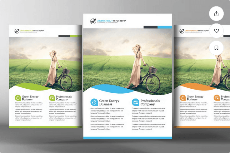 Green energy flyer template psd free