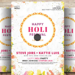 Happy Holi Party Flyer PSD Template