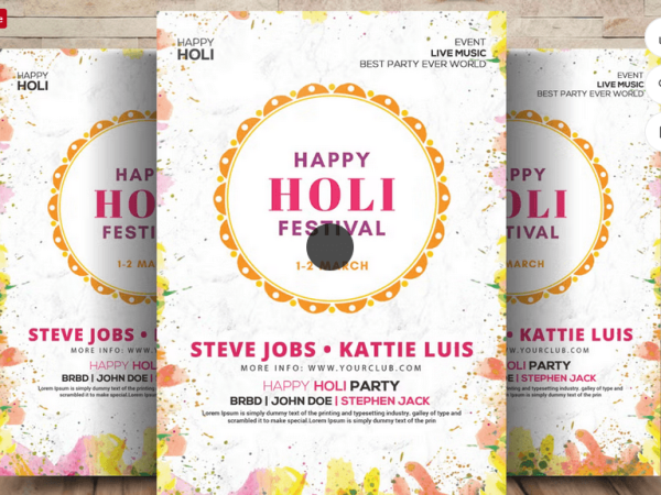 Happy Holi Party Flyer PSD Template