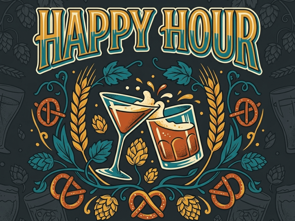 Happy Hour Drinks Flyer Template PSD