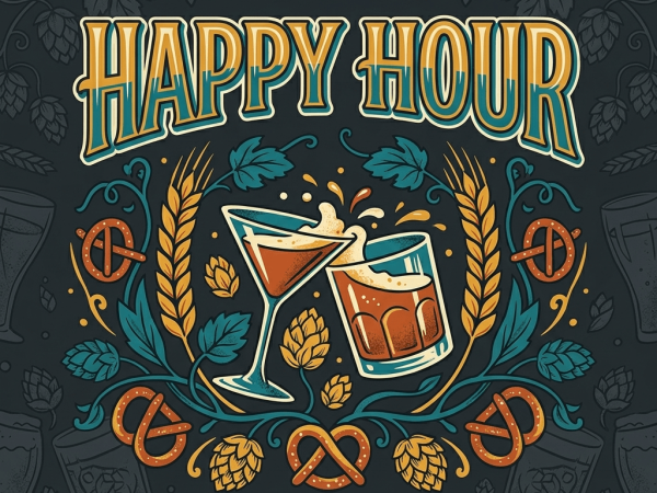 Happy Hour Drinks Flyer Template PSD