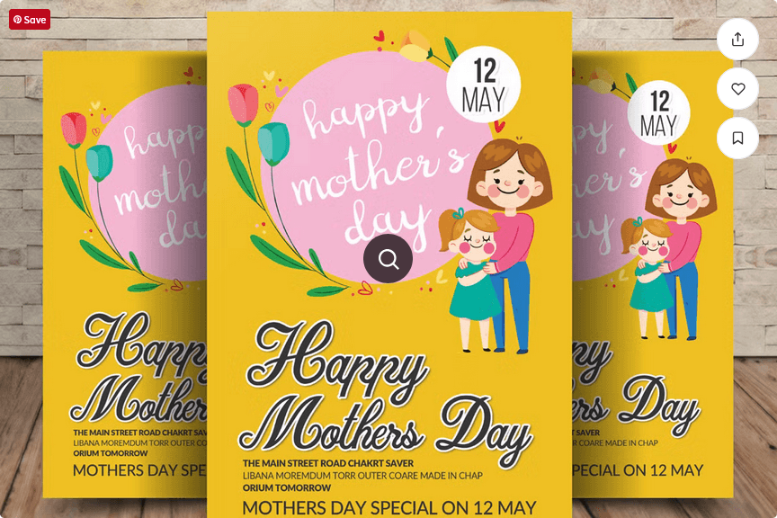 Happy Mothers Day Card Flyer PSD Template