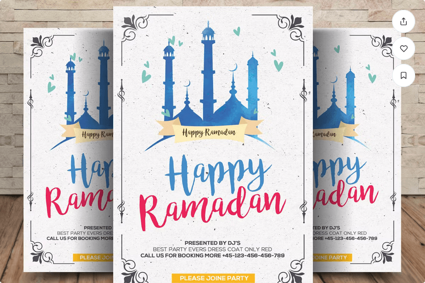 Happy Ramadan Flyer PSD Template