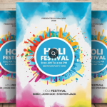 Holi Festival Flyer PSD Template