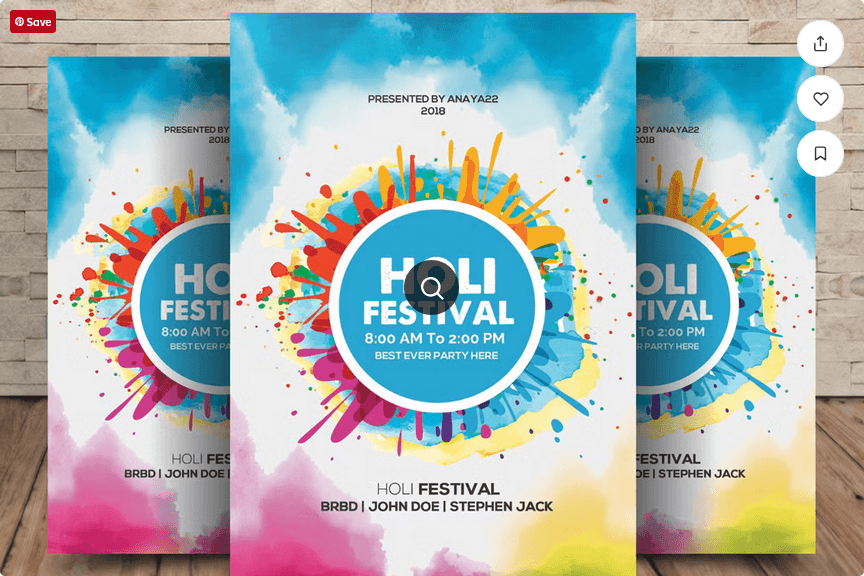 Holi Festival Flyer PSD Template