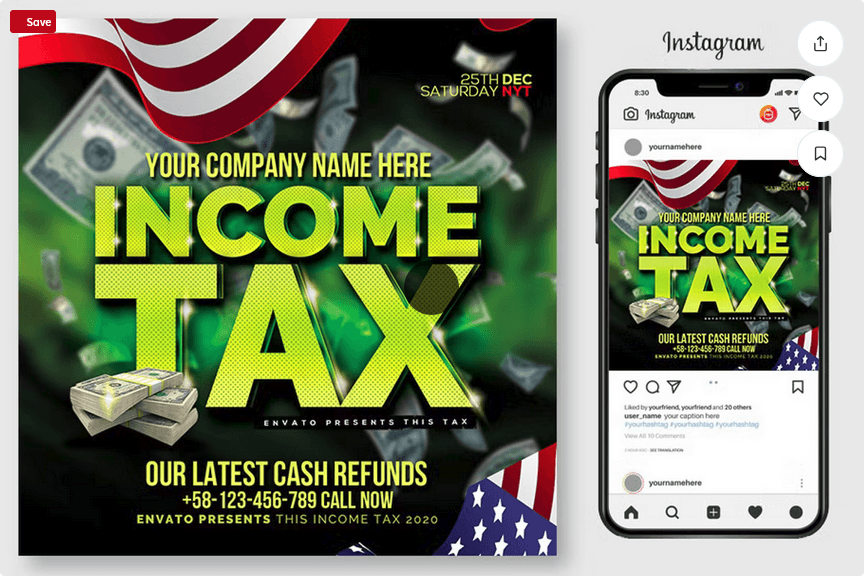 Income Tax Flyer Template PSD File