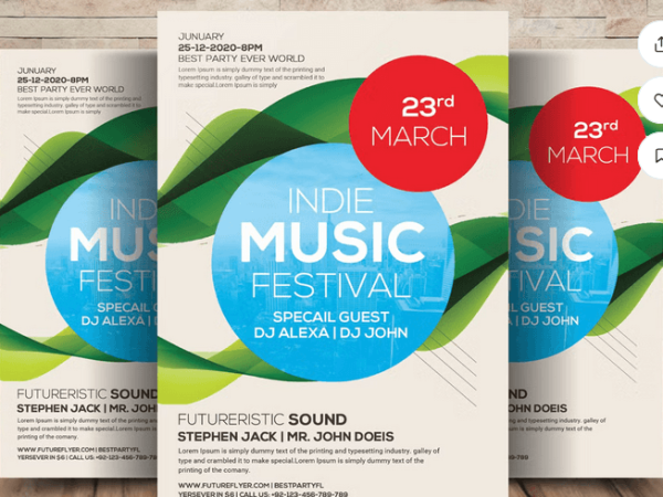 Indie Music Festival Flyer PSD Template