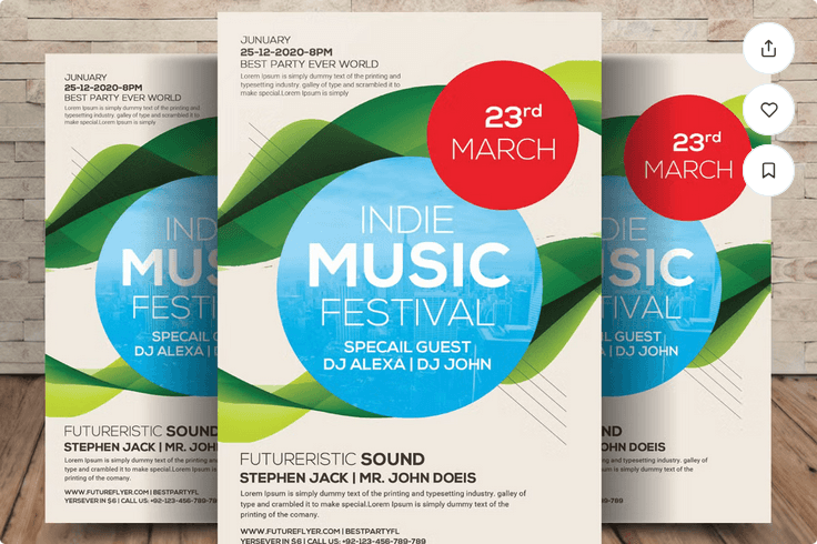 Indie Music Festival Flyer PSD Template