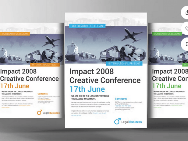International Freight Shiping Flyer Template PSD