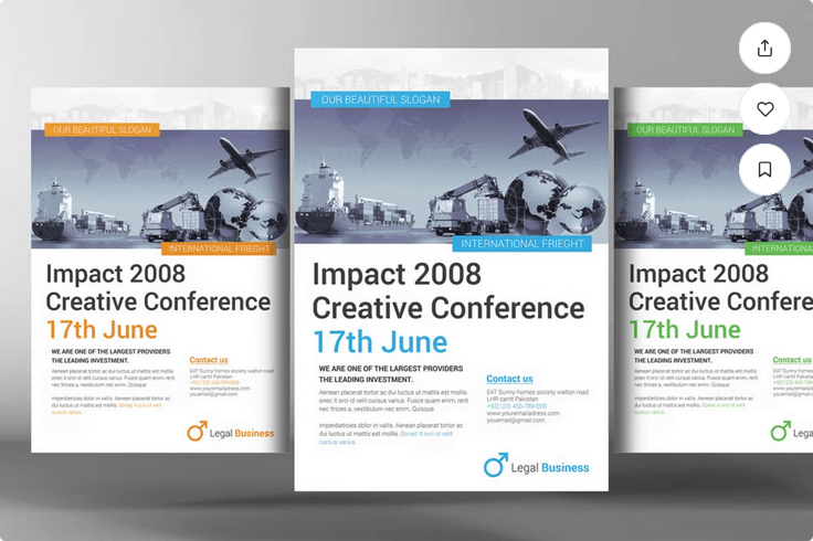 International Freight Shiping Flyer Template PSD