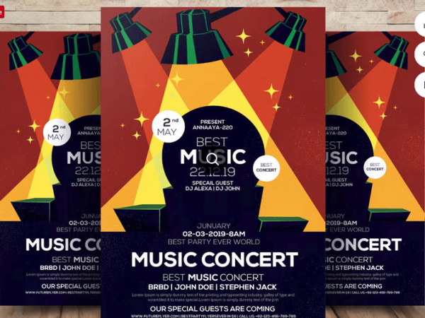 Live Music Concert Flyer PSD Template