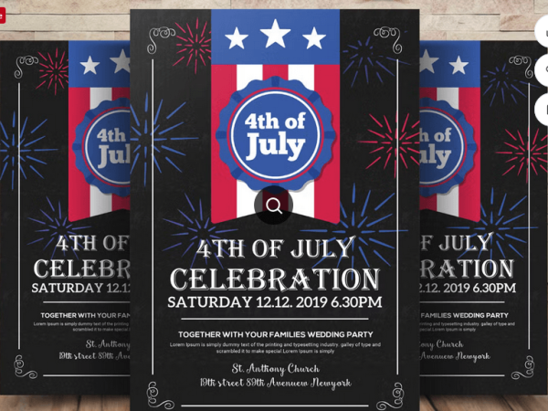Luxury 4th of July Night Club Flyer Template PSD