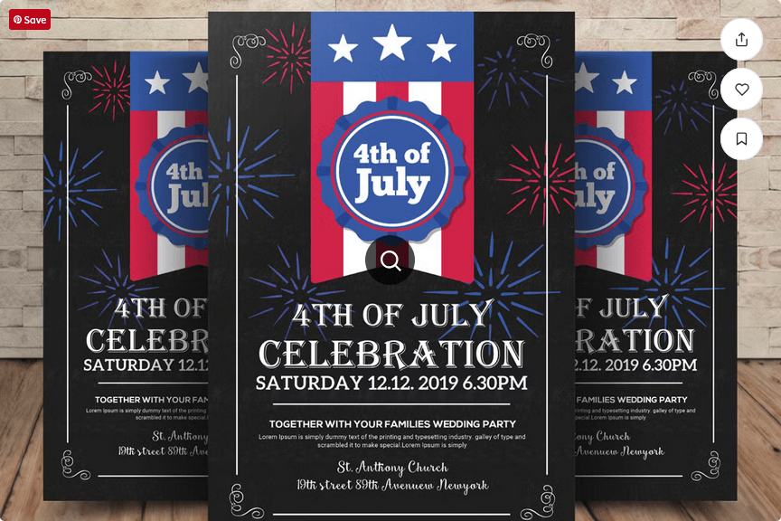 Luxury 4th of July Night Club Flyer Template PSD