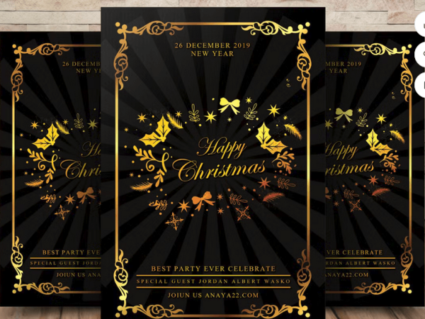 Luxury New Year Eve Party Flyer PSD