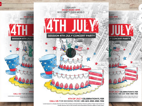 Minimalist 4th of July Sales Promotion Flyer PSD