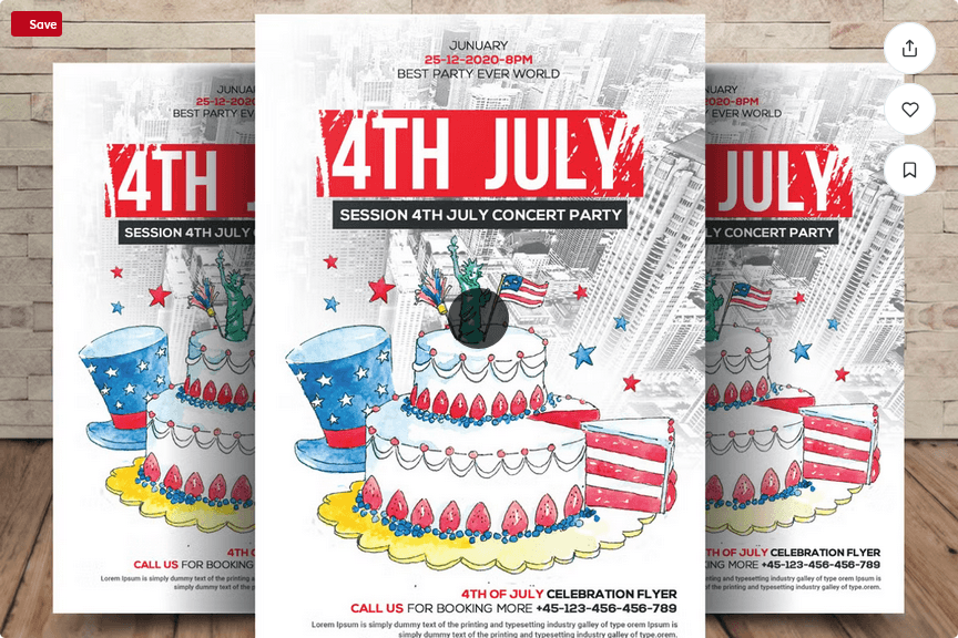 Minimalist 4th of July Sales Promotion Flyer PSD