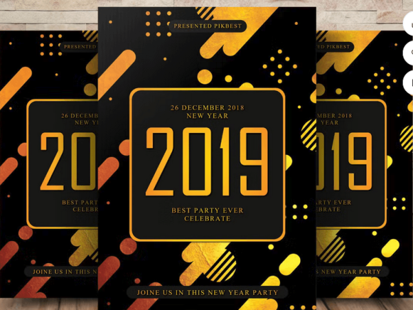 Minimalist New Year Eve Gala Invite Flyer