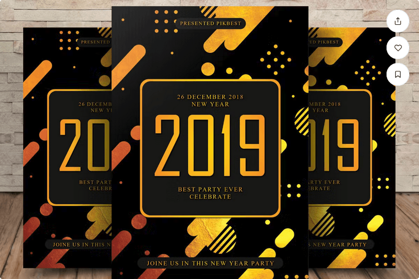 Minimalist New Year Eve Gala Invite Flyer