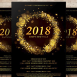 Minimalist White & Silver New Year Flyer – Modern Aesthetic PSD