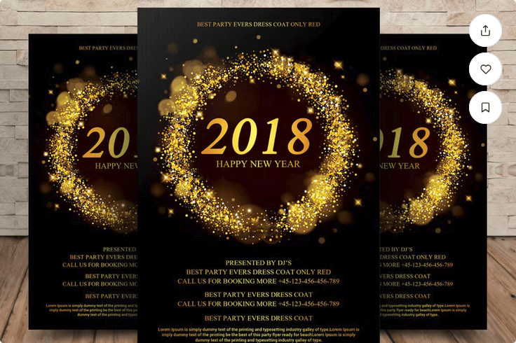 Minimalist White & Silver New Year Flyer – Modern Aesthetic PSD