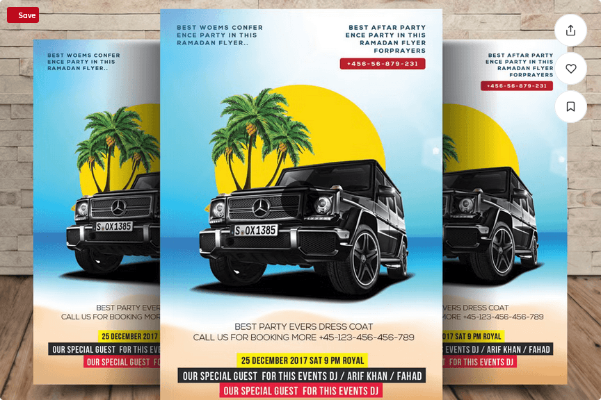 Modern Luxury Villa Pool Party Flyer – Fully Editable PSD Template