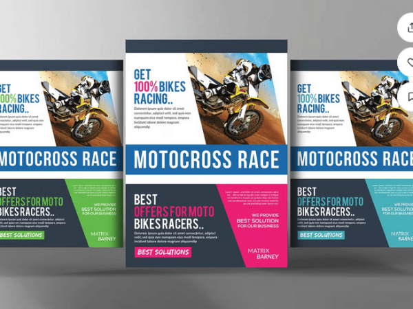 Motocross Race Flyer Template PSD