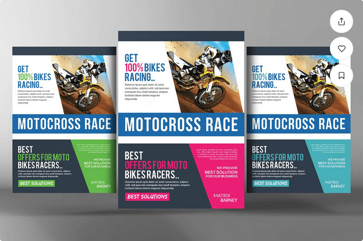 Motocross Race Flyer Template PSD